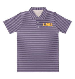 Vive La Fete Inc Embroidered Stripe Polo | LSU Tigers
