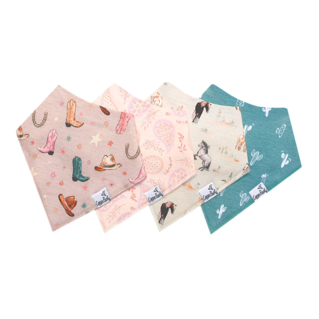 Copper Pearl Baby Bandana Bib 4-Pack Set |  Cheyenne