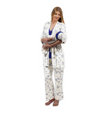 Coastal Anelise 5-Piece Mom and Baby Matching Gift Set | Adult Pajama Set Newborn Gown and Hat Set