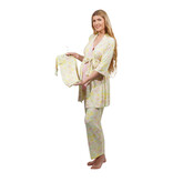 Begonia Anelise 5-Piece Mom and Baby Matching Gift Set | Adult Pajama Set Newborn Gown and Hat Set