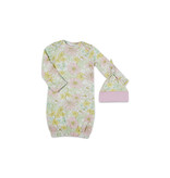Begonia Anelise 5-Piece Mom and Baby Matching Gift Set | Adult Pajama Set Newborn Gown and Hat Set