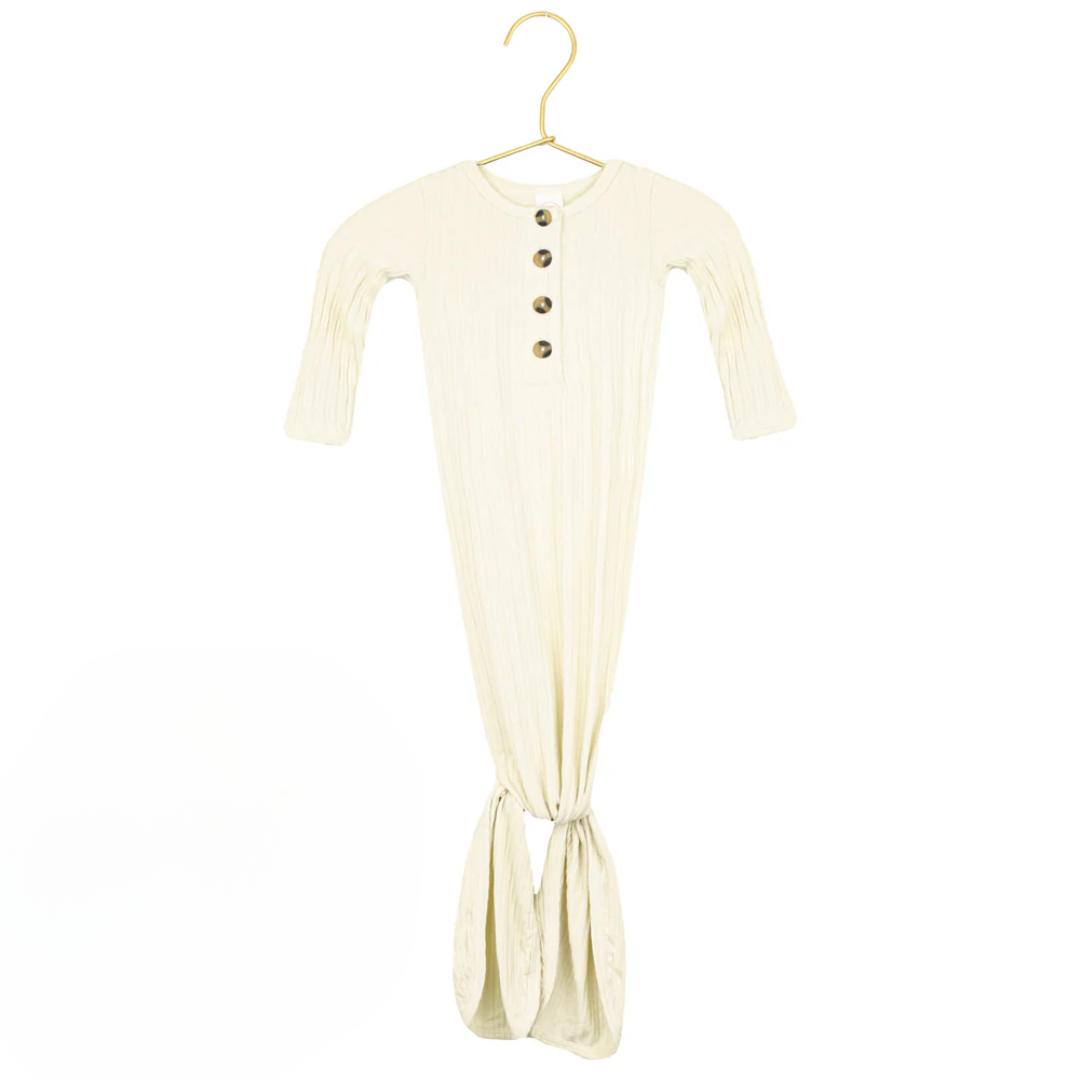 Lou Lou and Company Quinn Ribbed Knotted Gown | NB-3M