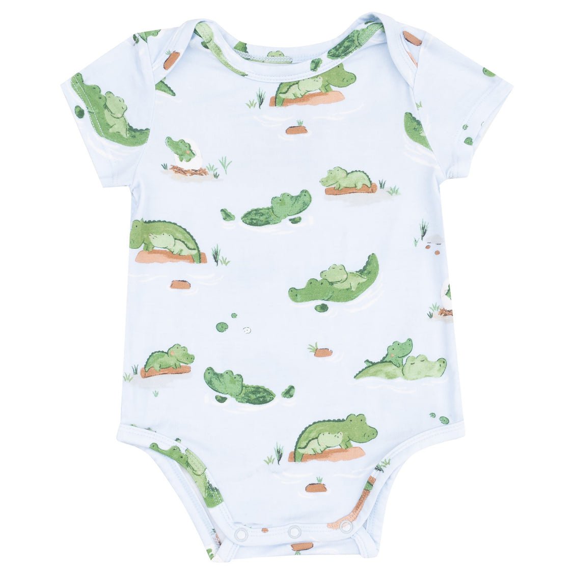Angel Dear Alligator Blue Bamboo Bodysuit