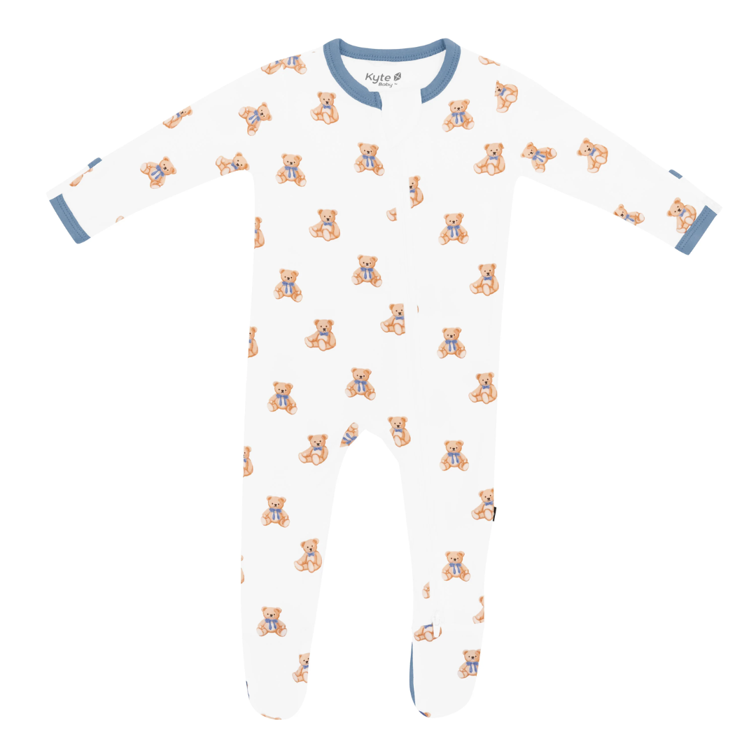 Kyte Baby Kyte Baby Bamboo Zippered Footie | Teddy Bear
