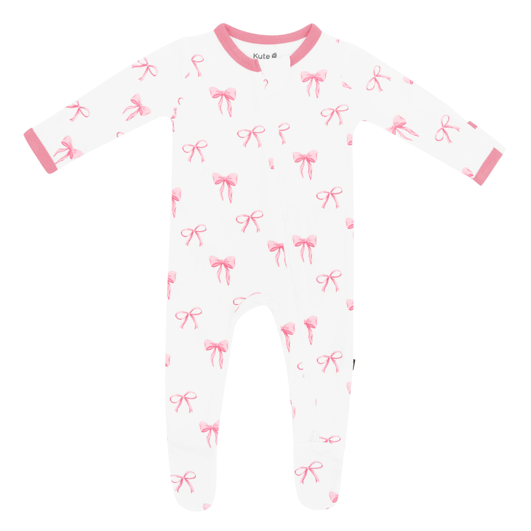 Kyte Baby Kyte Bamboo Zippered Footie | Bow