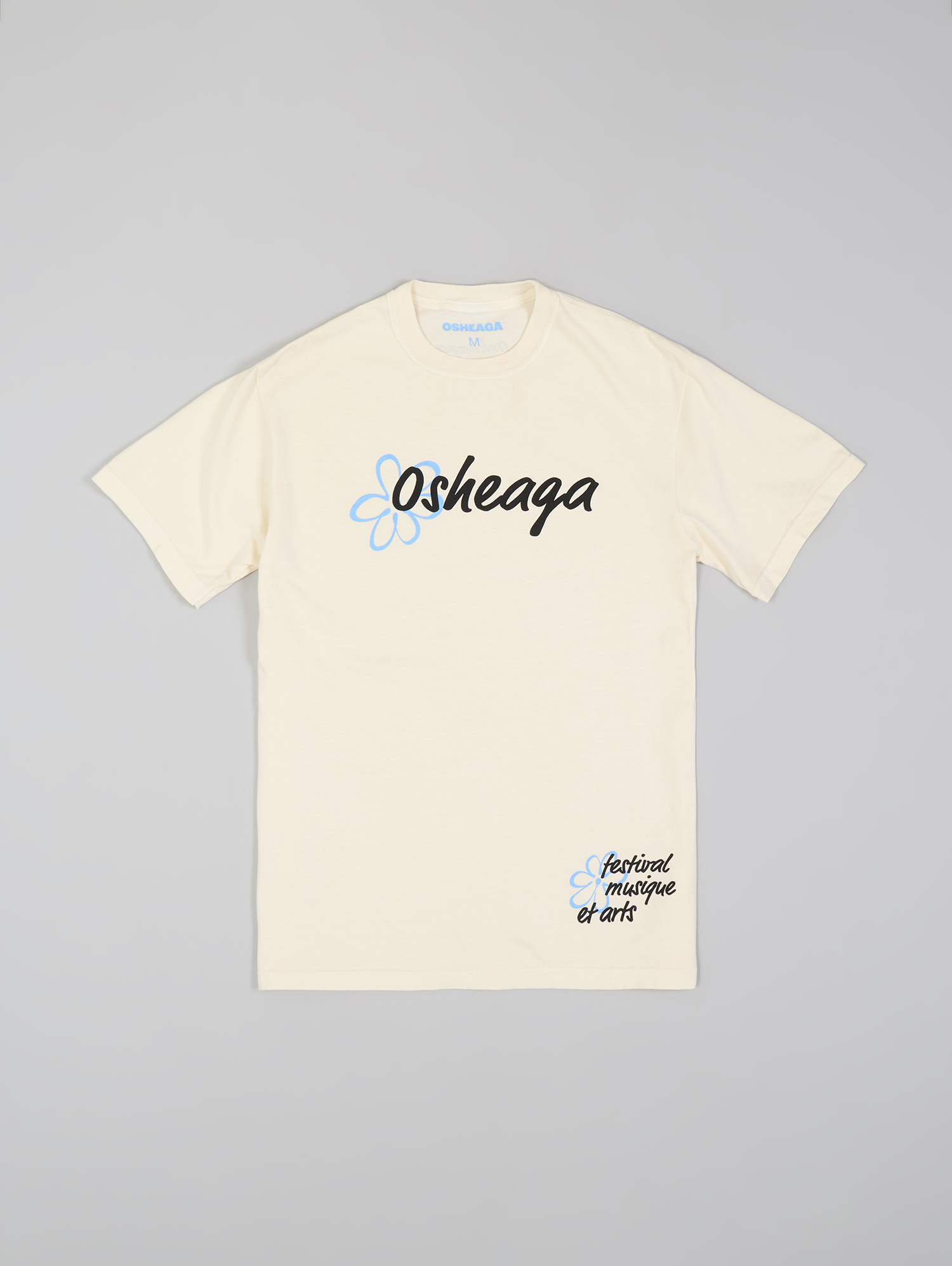 OSHEAGA Beige Flower Script T-Shirt - Osheaga Boutique