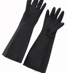 Winco Latex Gloves, Black, 18"