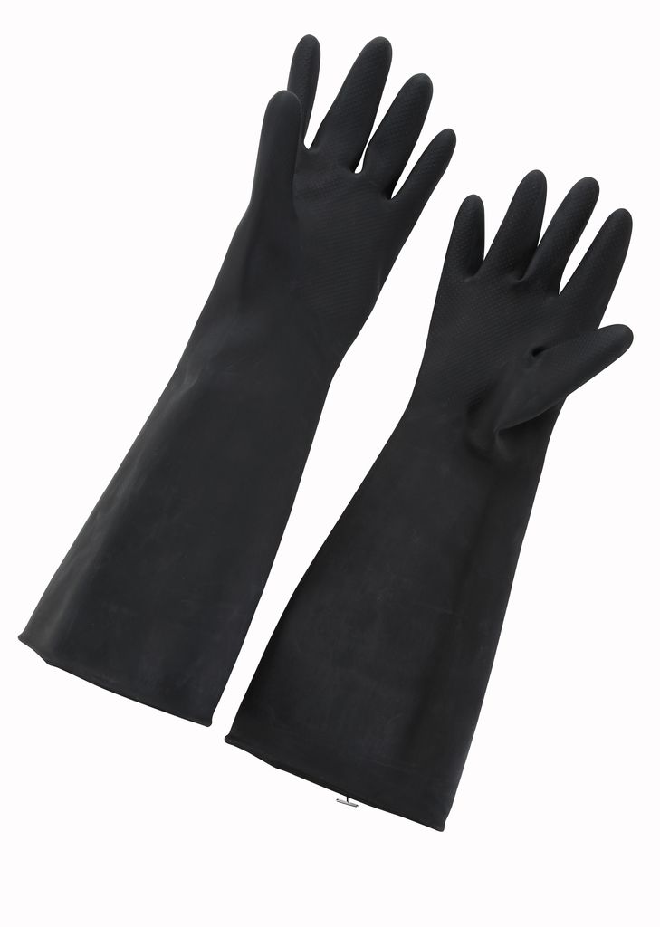 Winco Latex Gloves, Black, 18"