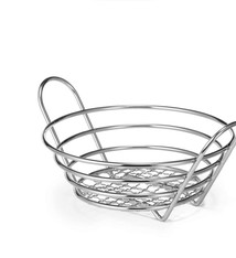 Tablecraft Round Chrome Plated Basket, 12" x 3-1/4"