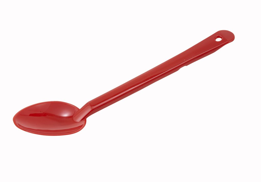 Winco Solid Serving Spoon, Red, 13"