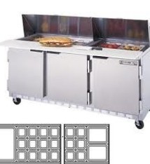 Beverage Air Sandwich Unit, 3 Section, 72", 21.5 cu. ft., Fits 21 Pans
