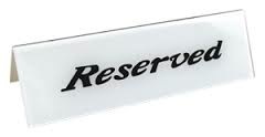 American Metalcraft "Reserved" Sign