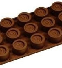 Fat Daddio's Swirled Cylinder Candy Mold, 15 Cavities
