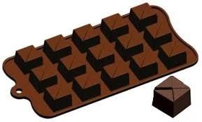 Fat Daddio's Tiered Square Candy Mold, 15 Cavities