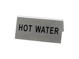 Update International Tent Sign, S/S, "Hot Water"