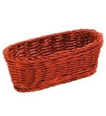 Tablecraft Oblong Basket, Orange, 9" x 4-1/2"