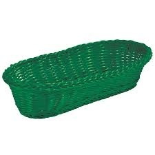 Tablecraft Oblong Basket, Green, 15" x 6-1/2"