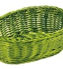 Tablecraft Oval Basket, Green, 9-1/4" x 6-1/4"