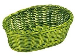 Tablecraft Oval Basket, Green, 9-1/4" x 6-1/4"