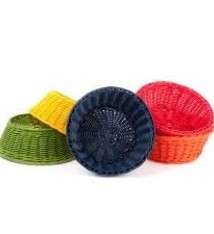 Tablecraft Round Basket, Blue, 8-1/4"