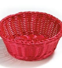 Tablecraft Round Basket, Red, 8-1/4"