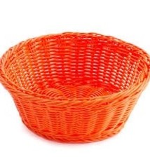 Tablecraft Round Basket, Orange, 8-1/4"