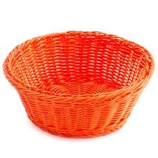 Tablecraft Round Basket, Orange, 8-1/4"