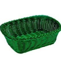 Tablecraft Rectangular Basket, Green, 11-1/2" x 8-1/2"