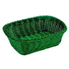 Tablecraft Rectangular Basket, Green, 11-1/2" x 8-1/2"
