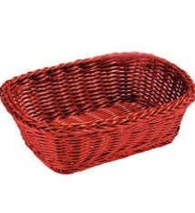 Tablecraft Rectangular Basket, Red, 11-1/2" x 8-1/2"