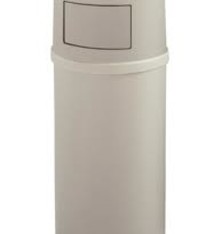 Rubbermaid Ash/Trash Container, Beige, 25 Gal.