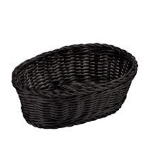 Tablecraft Oval Basket, Black, 9-1/4" x 6-1/4"