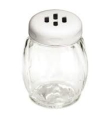 Tablecraft Plastic Shaker, White Slot Top, 6 oz