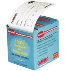 Cambro Food Labels, 2" x 3", 250 Per Roll
