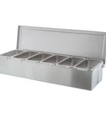 Thunder Group Condiment Dispenser, S/S, 6 Compartment