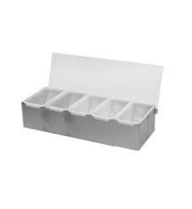 Thunder Group Condiment Dispenser, S/S, 5 Compartment