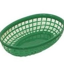 Update International Fast Food Basket, Green, 9-1/4" x 5-3/4"