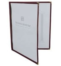 Thunder Group Double Menu Cover, Maroon, 8-1/2" x 11"