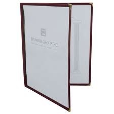 Thunder Group Double Menu Cover, Maroon, 8-1/2" x 11"