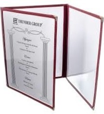 Thunder Group Triple Menu Cover, Maroon, 8-1/2" x 11"