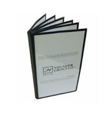 Thunder Group Book Menu Cover, BLack, 7-1/2" x 13-1/4"