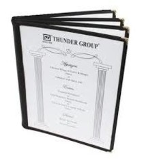 Thunder Group Book Menu Cover, Black, 8-1/2" x 11"