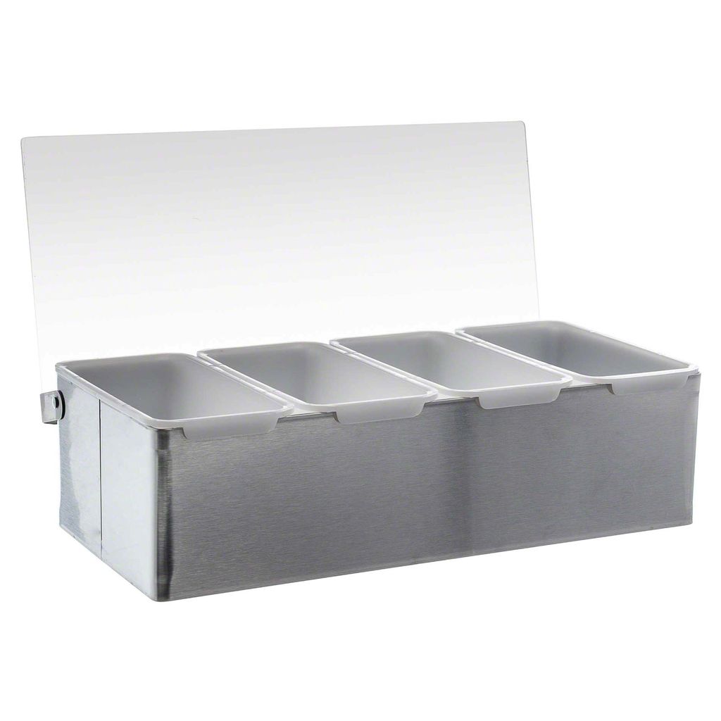 Thunder Group Condiment Dispenser, S/S, 4 Compartment