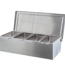 Thunder Group Condiment Dispenser, S/S, 4 Compartment