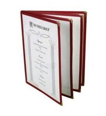 Thunder Group Book Menu Cover, Maroon, 8-1/2" x 11"
