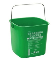 Winco Cleaning Bucket, 6 Qt, Green