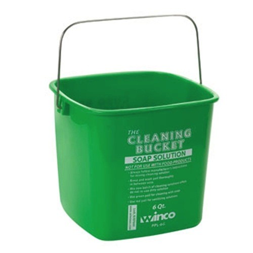 Winco Cleaning Bucket, 6 Qt, Green