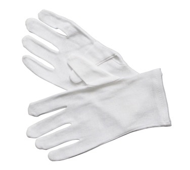 Winco White Cotton Gloves, Medium