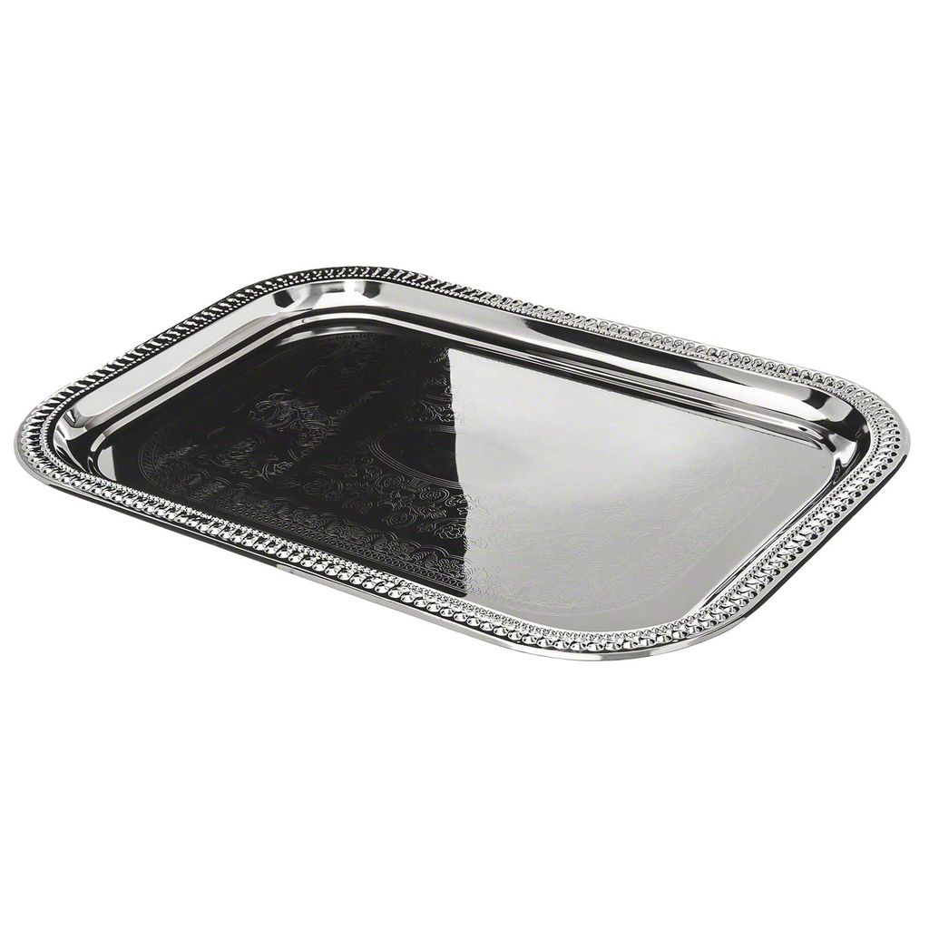 Update International Oblong Chrome Pltd Tray, 18" x 12"