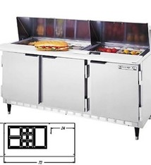 Beverage Air Sandwich Unit, 3 Sect., 72", 21.5 cu.ft.,